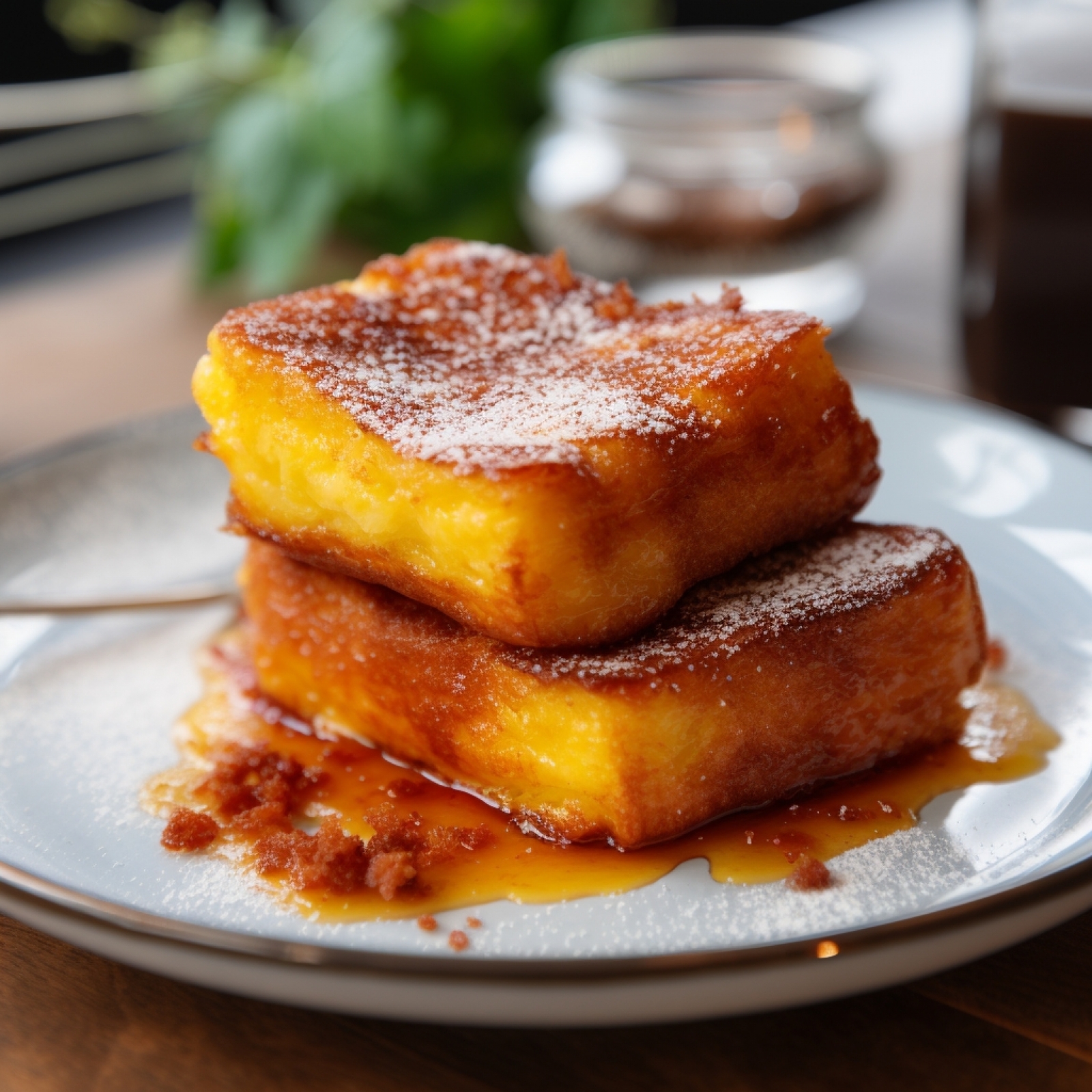 Torrijas closeup de uma torrija em um garfo um doce típico